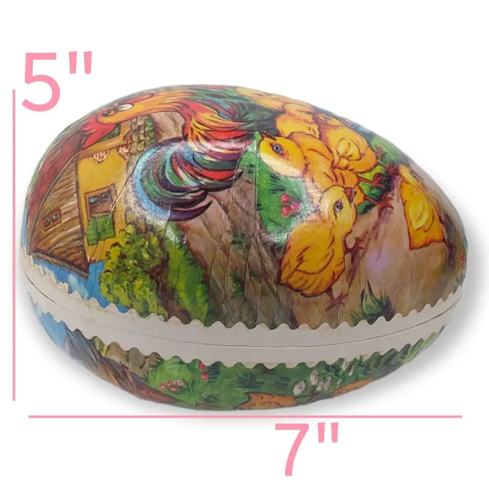 Vintage 1950s German Paper Mache Eggs Nesting Set of 4 Baby Chicks - Picture 5 of 12